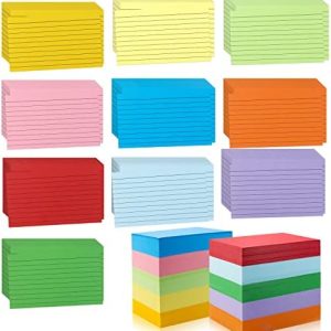 1200 Pieces Index Cards Ruled 3 x 5 Color Index Cards Bulk, Flash Cards, Study Cards, Note Cards for Learning School and Office Uses, 10 Colors