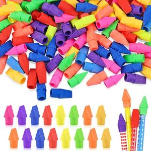 800PCS Caps Pencil Erasers Chisel Shape Pencil Eraser Arrowhead Caps Erasers Latex Free Pencil Pencil Eraser Toppers Assorted Colors for Favors Games Prizes Pencil Top Erasers Home School Office