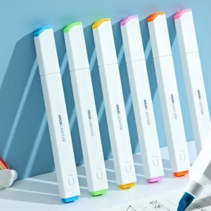 M&G 6 Pcs Pastel Highlighters, Assorted Colors, Quick-Dry No-Bleed Ink with Chisel Tip, Easy Grip Design for Journaling, Planners, and Office Documents
