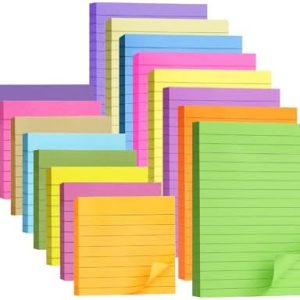 Mr. Pen- Lined Sticky Notes Set,16 Pads, 4"x6" and 3"x3", 720 Sheets, Pastel Colors, Sticky Notes with Lines