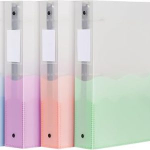 Oxford Wave Binders, Binders for School and Office, Strong Flexible Poly, 4 Wave Pockets, 4 Assorted Colors, Transluscent Covers, Holds up to 350 Sheets, 1.5 inch Binder, 4-Pack (91091)