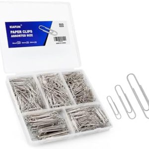 Paper Clips, 500 Pcs Assorted-Size Paperclips, Premium Silver Paperclip Large Medium and Small, Rustproof Metal Paper Clips for Office, School, Home