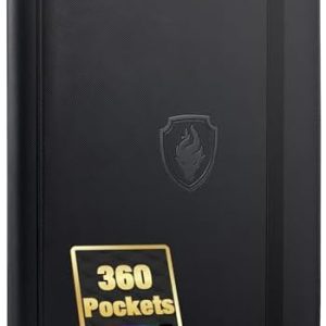 Premium 9 Pocket Card Binder for 360 Cards, Fabmaker PU Cover Trading Card Binder, Sturdy Card Collection Album, Sleek Card Holder Folders for Game Cards & Sports Cards, Black
