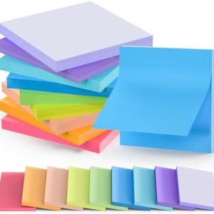Stick Notes 3x3, Bright Color Stick Notes, 18 Pads, Super Sticky & Recyclable, for Home, Office, School